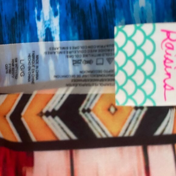 New Raisins Mai Tri Macrame Side Pant Bikini Cheeky Swim Bottons Chevron  Size L - Picture 5 of 9